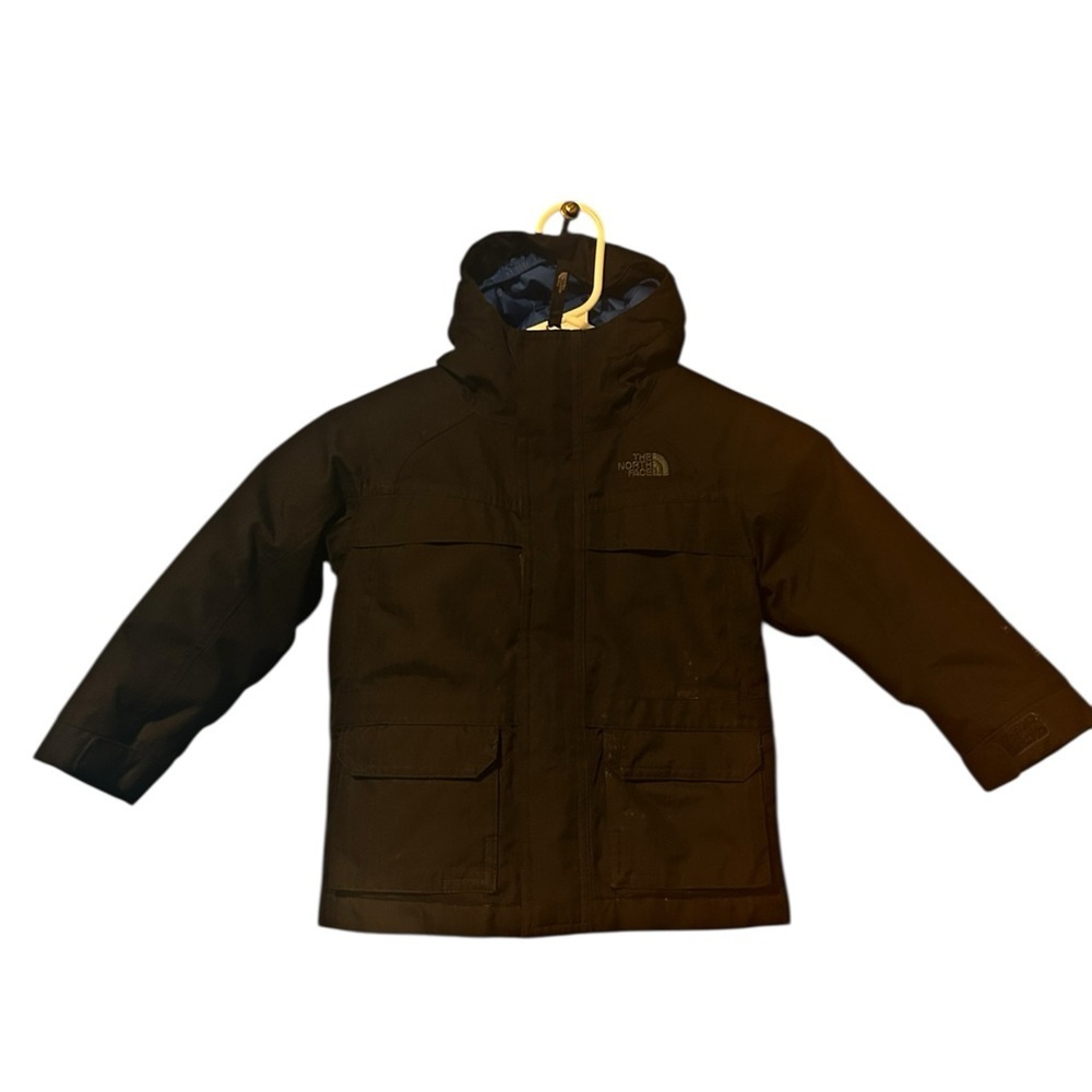 Toddler North Face HyVent 550 hooded black coat size 3T boys child winter